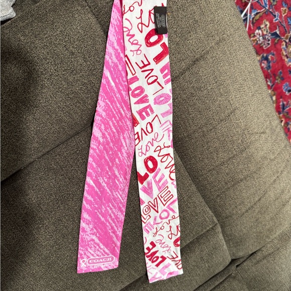 Authentic Coach Pink Love Headscarf. - Picture 3 of 13